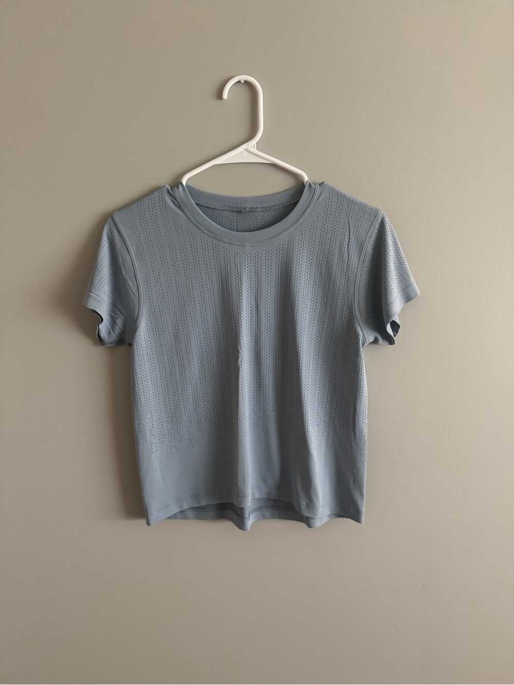Lululemon Light Blue Perforated Short-Sleeve Women's Top